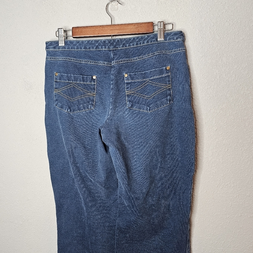 Pajama Jeans Womens Medium Blue Straight Leg Pink Drawstring Comfy Pull On - Picture 6 of 12